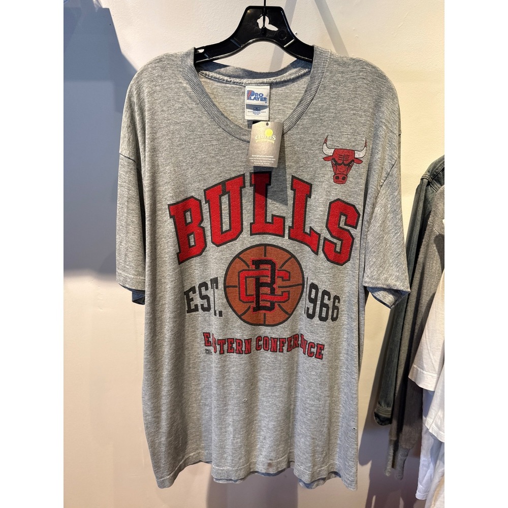Vintage Pro‎ Player Chicago Bulls Eastern Conference Gray T-Shirt NBA Mens XL